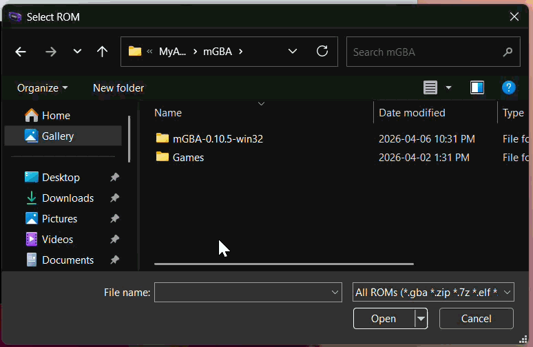 Load ROM file