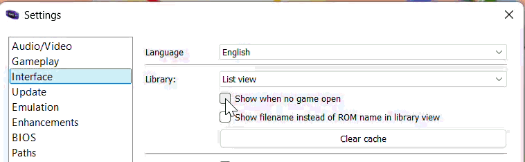 Show Library option